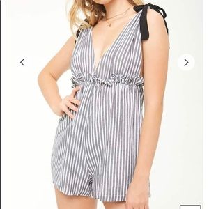 Striped Linen Romper